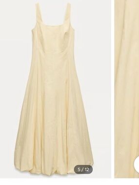 Nwt zara cotton ballon yellow dress